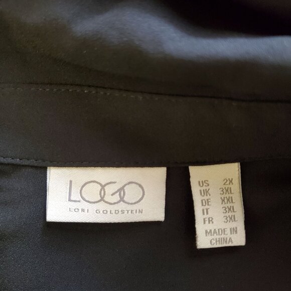 LORI GOLDSTEIN TUNIC COLOR BLACK LONG SLEEVE POLY-SPANDEX SIZE 2X - Picture 7 of 9
